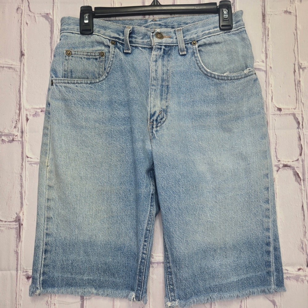 Vintage Y2K Backroad Blues Denim Cut Off Jean Shorts Light Wash Distress Mens 29